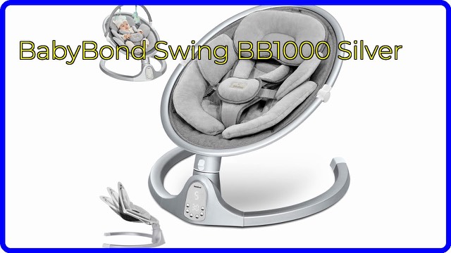 BabyBond portable baby swing in silver with a soft seat cushion
