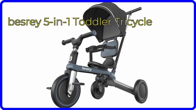besrey 5-in-1 toddler tricycle with canopy and push handle