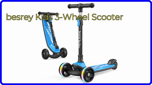besrey three-wheel kids kick scooter with LED light-up wheels