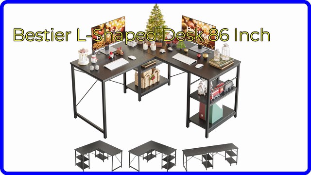 Bestier black L-shaped corner desk with under-desk shelves