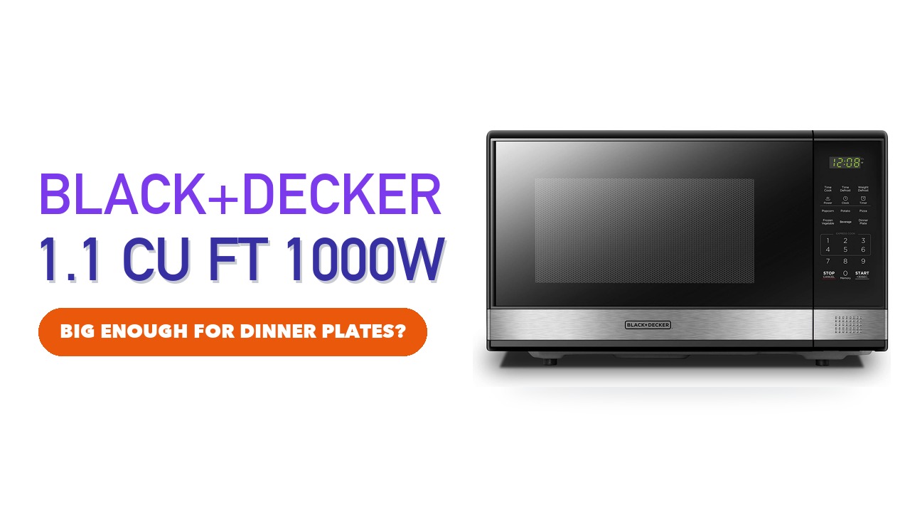 BLACK+DECKER EM031MB11 countertop microwave on a white background