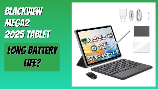 Blackview Mega2 12-inch tablet in grey with keyboard