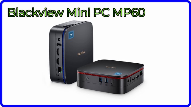Blackview MP60 mini PC showing its front and rear ports