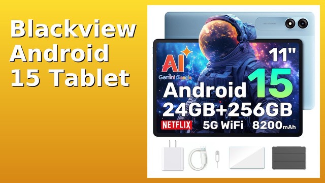 Blackview Tab 9WiFi 11-inch Android 15 tablet in blue