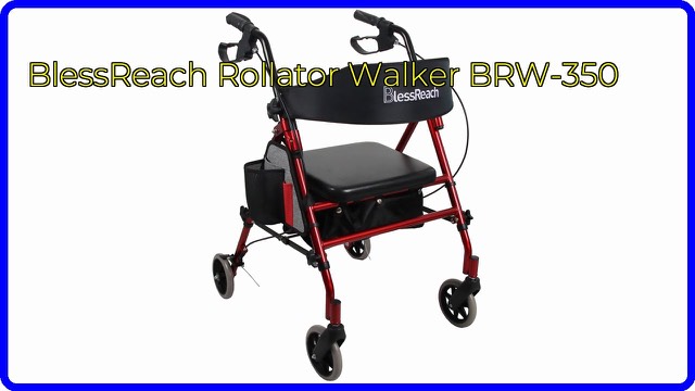 BlessReach red steel folding rollator walker with seat