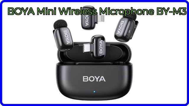 BOYA Mini 12 wireless lavalier microphone with charging case