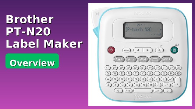 Brother P-touch PT-N20 handheld label maker with a printed colour label