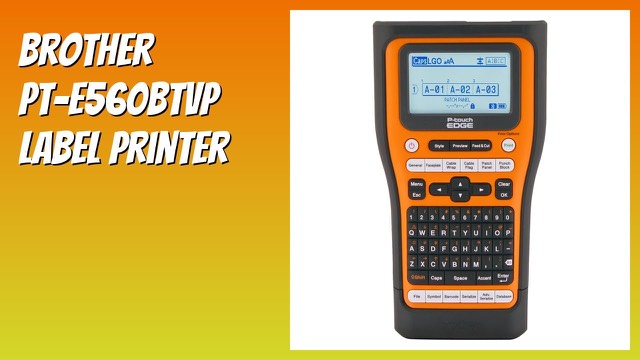 Brother PT-E560BTVP handheld industrial label printer with hand strap