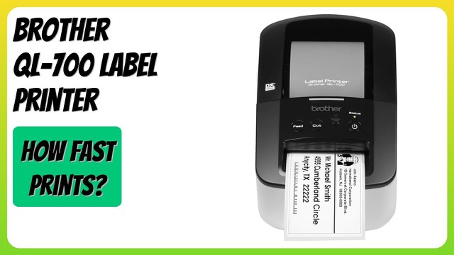 Brother QL-700 desktop label printer with a roll of labels