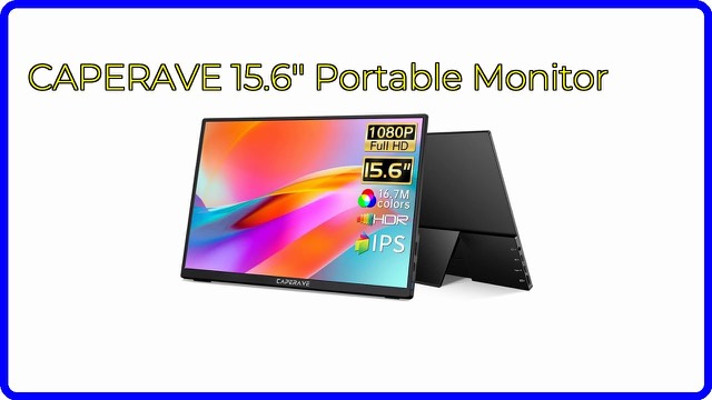 CAPERAVE CF15 15.6-inch portable monitor with kickstand beside a laptop