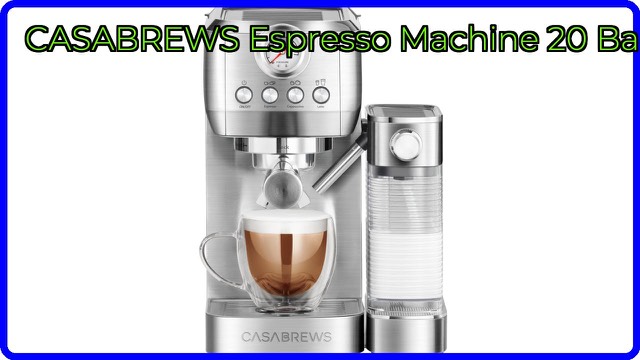 CASABREWS compact stainless steel espresso machine with milk frother