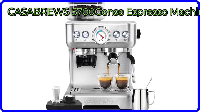 CASABREWS 5700Gense brushed stainless steel espresso machine with built-in grinder
