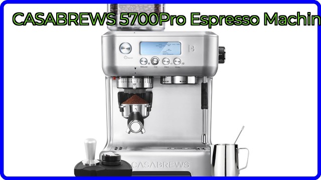 CASABREWS 5700Pro stainless steel espresso machine with built-in grinder