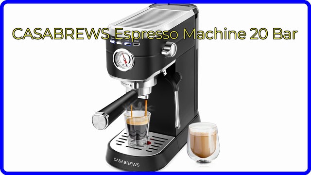CASABREWS stainless steel espresso machine with steam wand and pressure gauge