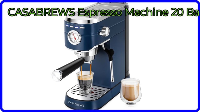 CASABREWS CM5418 espresso machine in sapphire blue with steam wand and portafilter
