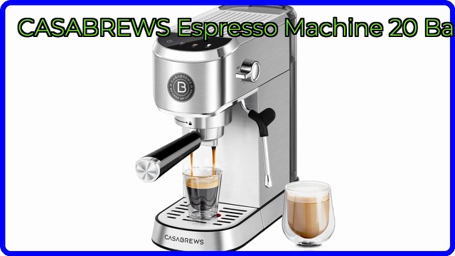 CASABREWS stainless steel espresso machine with steam wand and touchscreen