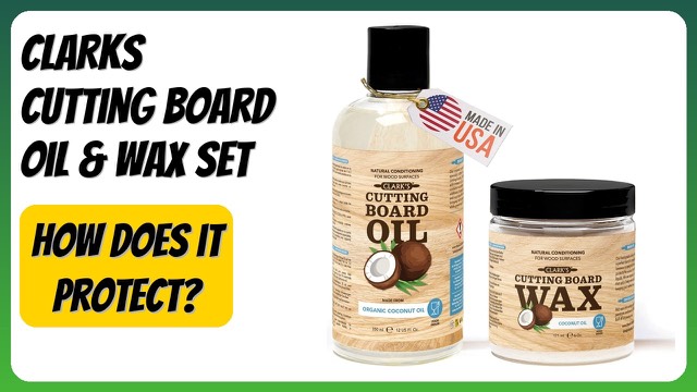 CLARK'S cutting board oil bottle and wax tin sold as a set of two