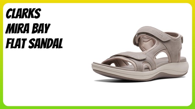 Clarks Mira Bay women's flat sandal in stone textile