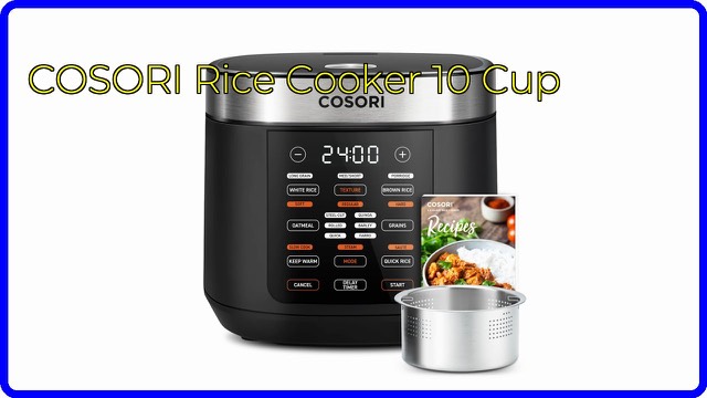 COSORI black 10-cup rice cooker with touch display
