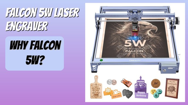 Creality CR-Laser Falcon 5W laser engraver and cutter on a work surface