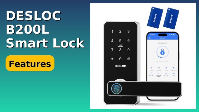 DESLOC B200L silver fingerprint smart lock with handle