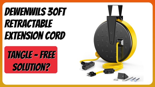 DEWENWILS DL-600A3 metal retractable extension cord reel with triple tap