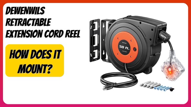 DEWENWILS DL-610 retractable extension cord reel with orange cord and six outlets