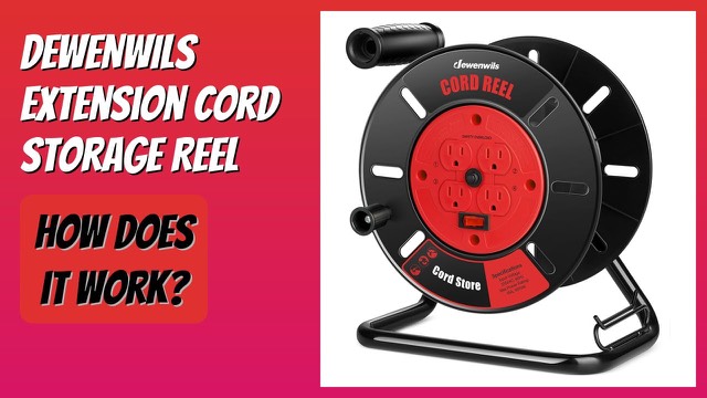 DEWENWILS open extension cord storage reel with four outlets
