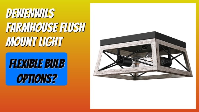 DEWENWILS farmhouse flush mount ceiling light with wood grain bronze frame