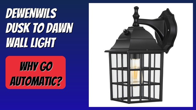 Black DEWENWILS outdoor wall sconce with clear glass shade