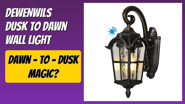 DEWENWILS black dusk to dawn outdoor wall light with rippled glass