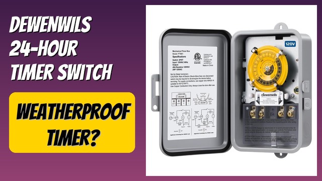 DEWENWILS PTM01 mechanical 24-hour timer switch in a metal outdoor enclosure