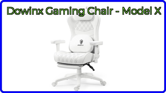Dowinx white and black gaming chair with heated massage lumbar pillow