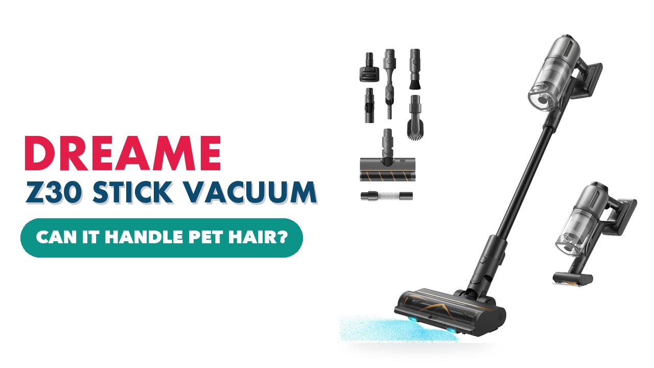Dreame Z30 cordless stick vacuum with its floor brush