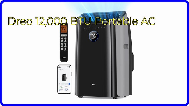 Dreo black portable air conditioner standing in a bedroom