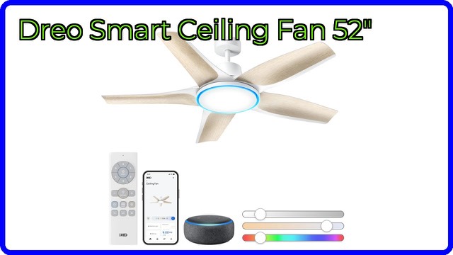 Dreo white 52-inch low-profile smart ceiling fan with light