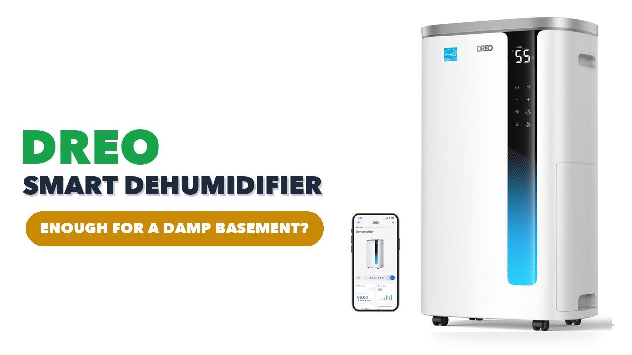 DREO 73-pint smart dehumidifier in silver