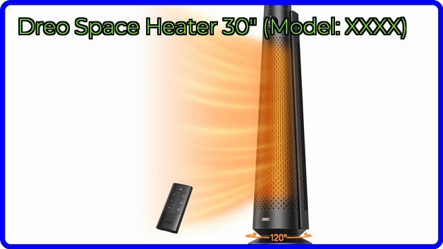 Dreo 30-inch black ceramic tower space heater with remote
