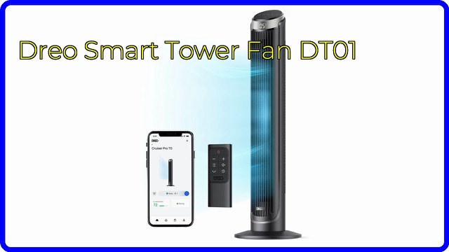 Dreo silver bladeless tower fan, 40 inches tall