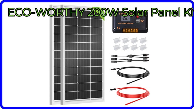 ECO-WORTHY 200W monocrystalline solar panel kit with controller