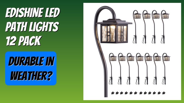 EDISHINE oil-rubbed bronze LED path lights with rippled glass shade