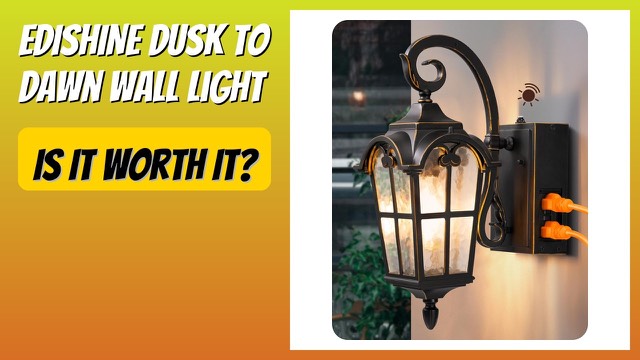 EDISHINE black outdoor wall light with two GFCI outlets and rippled glass