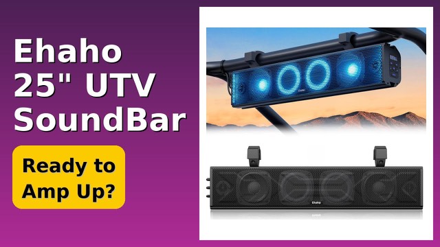 Ehaho 25-inch RGB waterproof sound bar mounted on a UTV roll cage