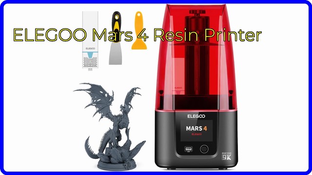 ELEGOO Mars 4 resin 3D printer with 7-inch LCD and resin vat