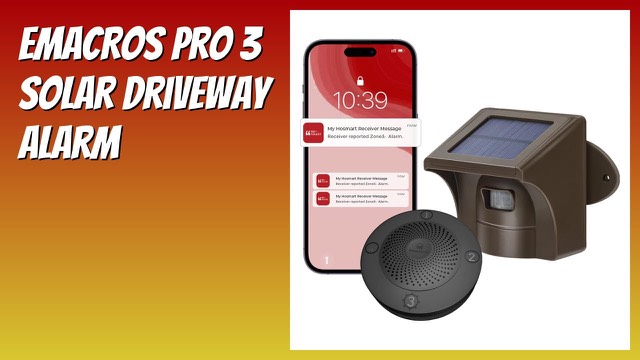 eMACROS Pro 3 solar driveway alarm motion sensor and receiver