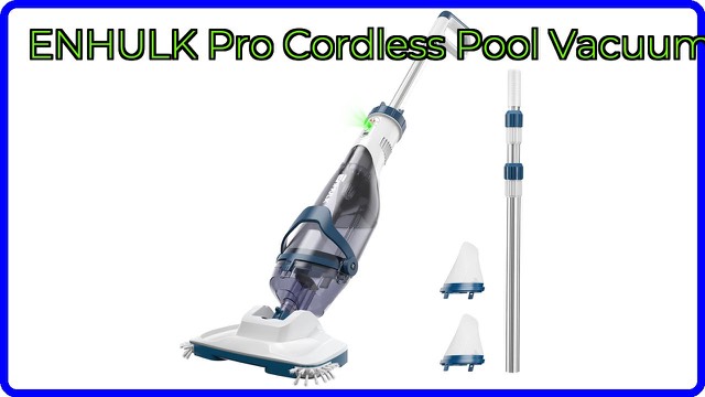 Enhulk Pro PC18 blue cordless handheld pool vacuum with telescopic pole