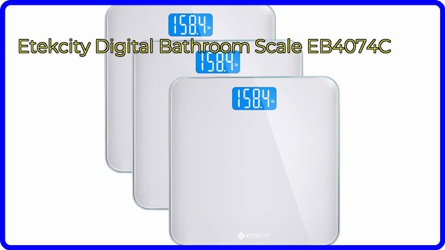 Etekcity digital bathroom scale with tempered glass top and backlit display