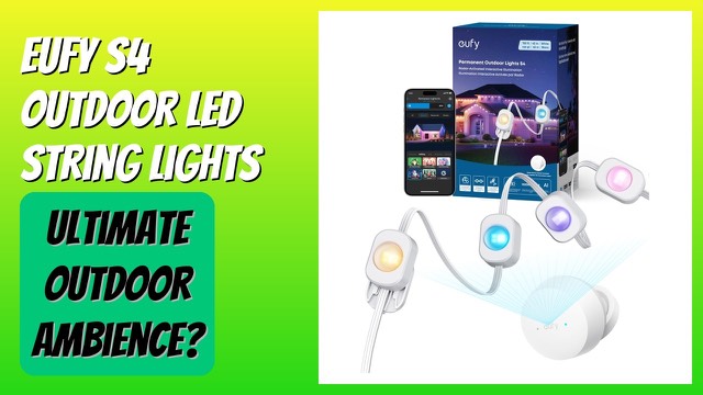 eufy S4 permanent outdoor LED string lights along a roofline