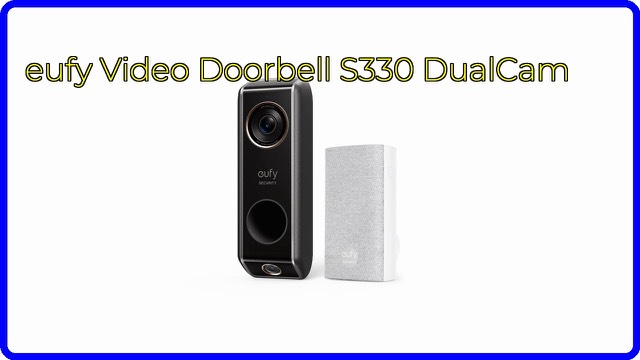 eufy Security S330 wired video doorbell mounted beside a front door