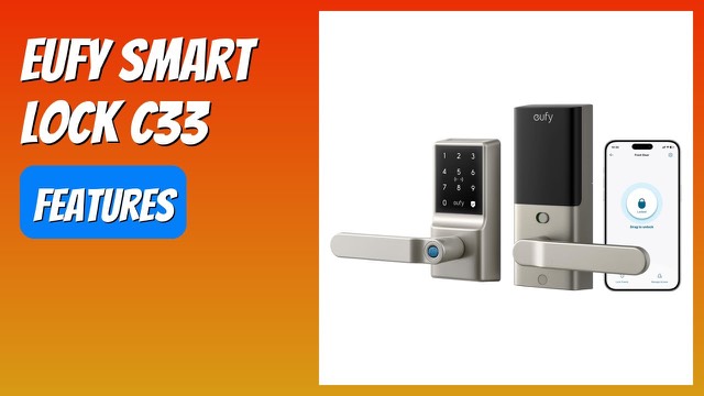 eufy Security Smart Lock C33 keypad door lock with handle in nickel finish